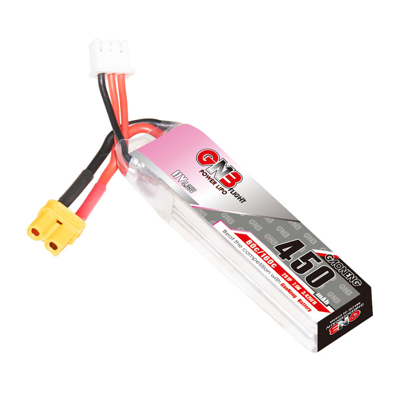 1-10PCS GNB 7.6V 2S 450mah 80C/160C HV Lipo Battery XT30U-F Plug for iFlight CineBee Happymodel Crux