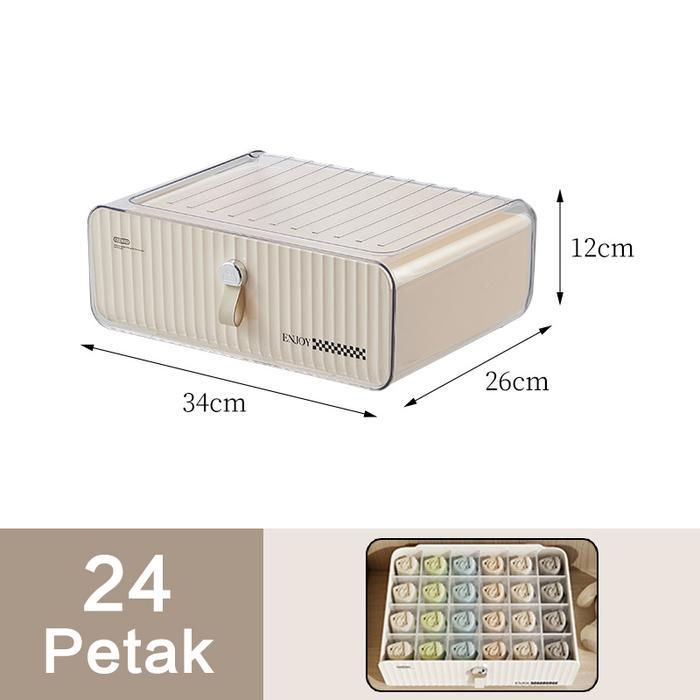Dejavu Rak Laci Serbaguna Pakaian Dalam Kaos Kaki Underwear Storage Box Cream Kotak Tempat Penyimpan