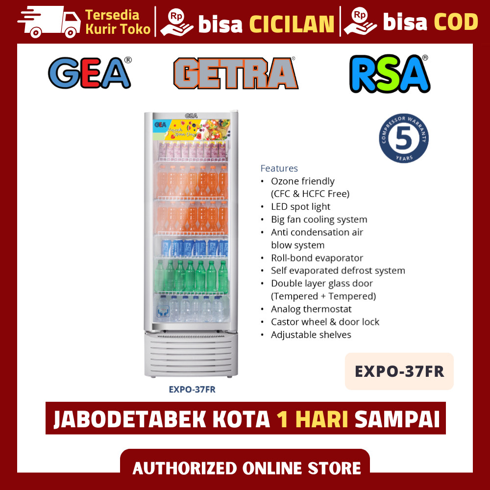 SHOWCASE GEA EXPO 37FR / EXPO-37FR LEMARI PENDINGIN MINUMAN ORIGINAL