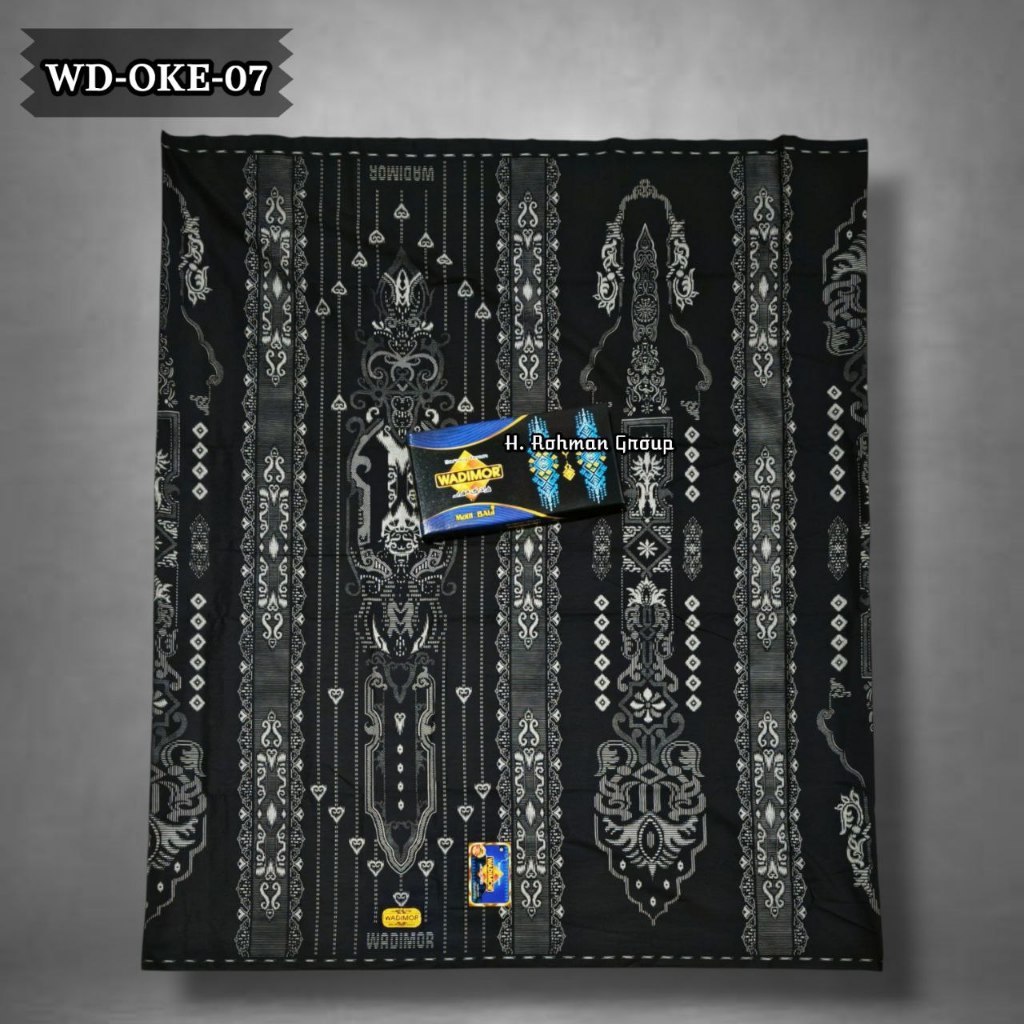 Sarung Wadimor Bali OK Black Series | Sarung Batik Wadimor | Wadimor Hitam Motif Teratai