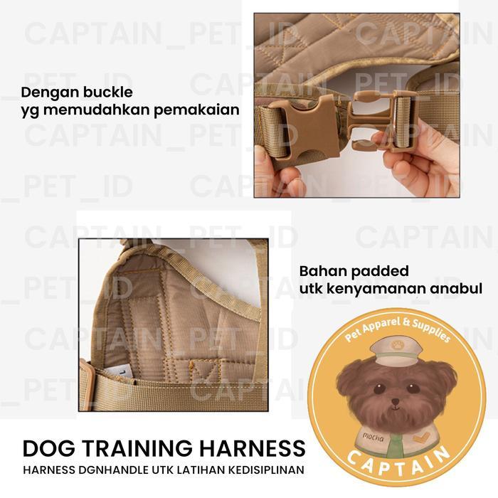[WIN] DOG HARNESS K9 MILITARY TACTICAL VEST ROMPI ANJING MILITER LARGE DOG HARNESS - BLACK S