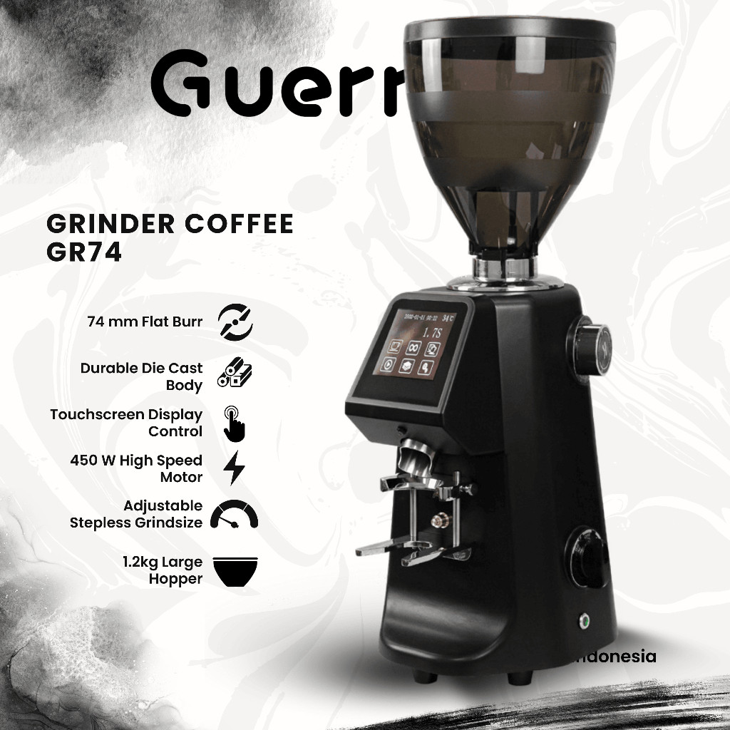 Guerrero GR 74 Coffee Grinder Kopi Elektrik Komersil Flat Burr 74mm