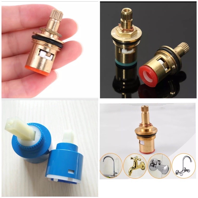 TERLARIS Jantung kran air kuningan/Catridge Spare Part Kran Tembok Wastafel Cuci Piring Kuningan/ Ja