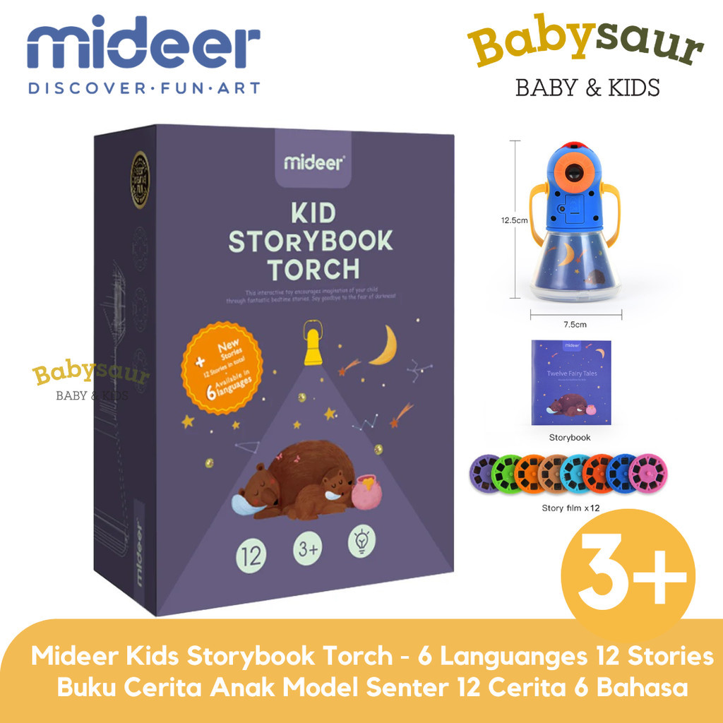 (Futtura) Mideer English Version Kids Storybook Torch 12 Stories 6 Languange Story Book Buku Cerita 
