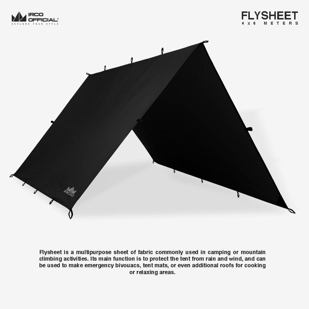 PROMOIRCO Flysheet Waterproof 4x6 Meter Cover Tenda 6 8 Orang - Plysheet 4x6m Anti Air - Bivax Campi
