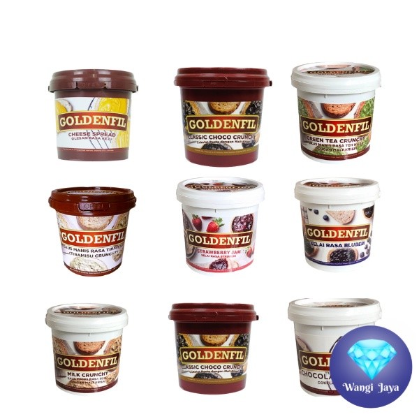 [  Promo ]  ||  Murah Goldenfil 1kg/Selai Goldenfil 1 Kg Choco crunchy,tiramisu,hazelnut,green tea,s