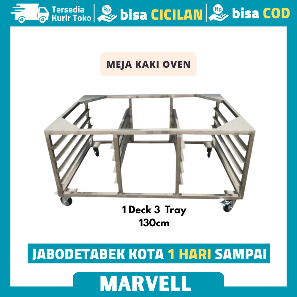 KAKI MEJA OVEN 1 DECK 4 RODA STAINLESS STELL MEJA KAKI OVEN