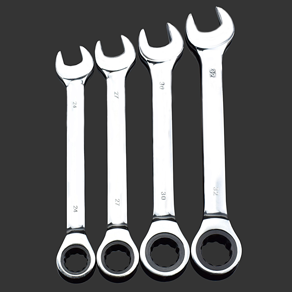24mm 25mm 27mm 30mm 32mm Fixed Double Head Ratchet Wrench Keys Combination Spanner Set Universal Wre