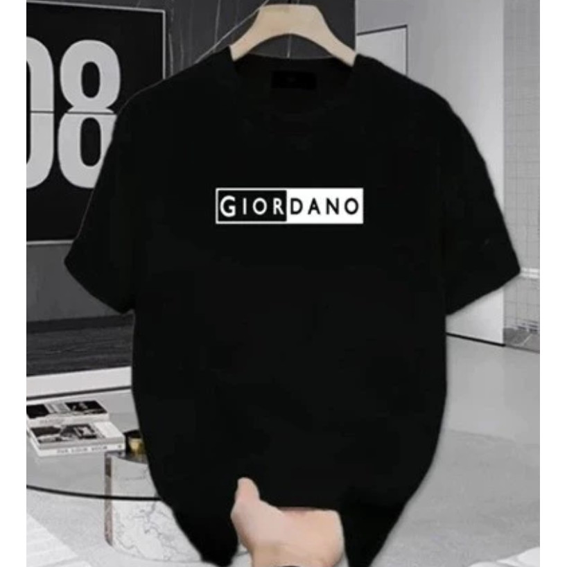 Kaos GIORDANO Logo Box Original 100% | Tshirt Pria Oversize Katun Premium Casual Harian