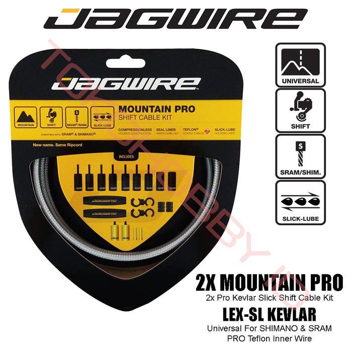JAGWIRE MCK221 Mountain Pro Shifter Set Sterling Silver Kevlar Braided