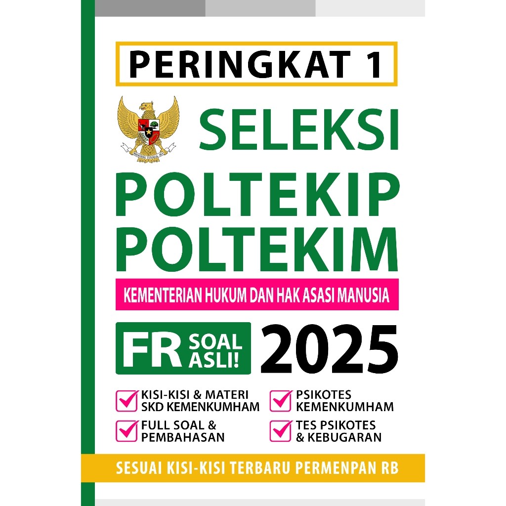 BUKU SELEKSI POLTEKIP POLTEKIM 2025 - BUKU KEDINASAN 2025 - SOAL UJIAN POLTEKIP POLTEKIM KEMENKUMHAM