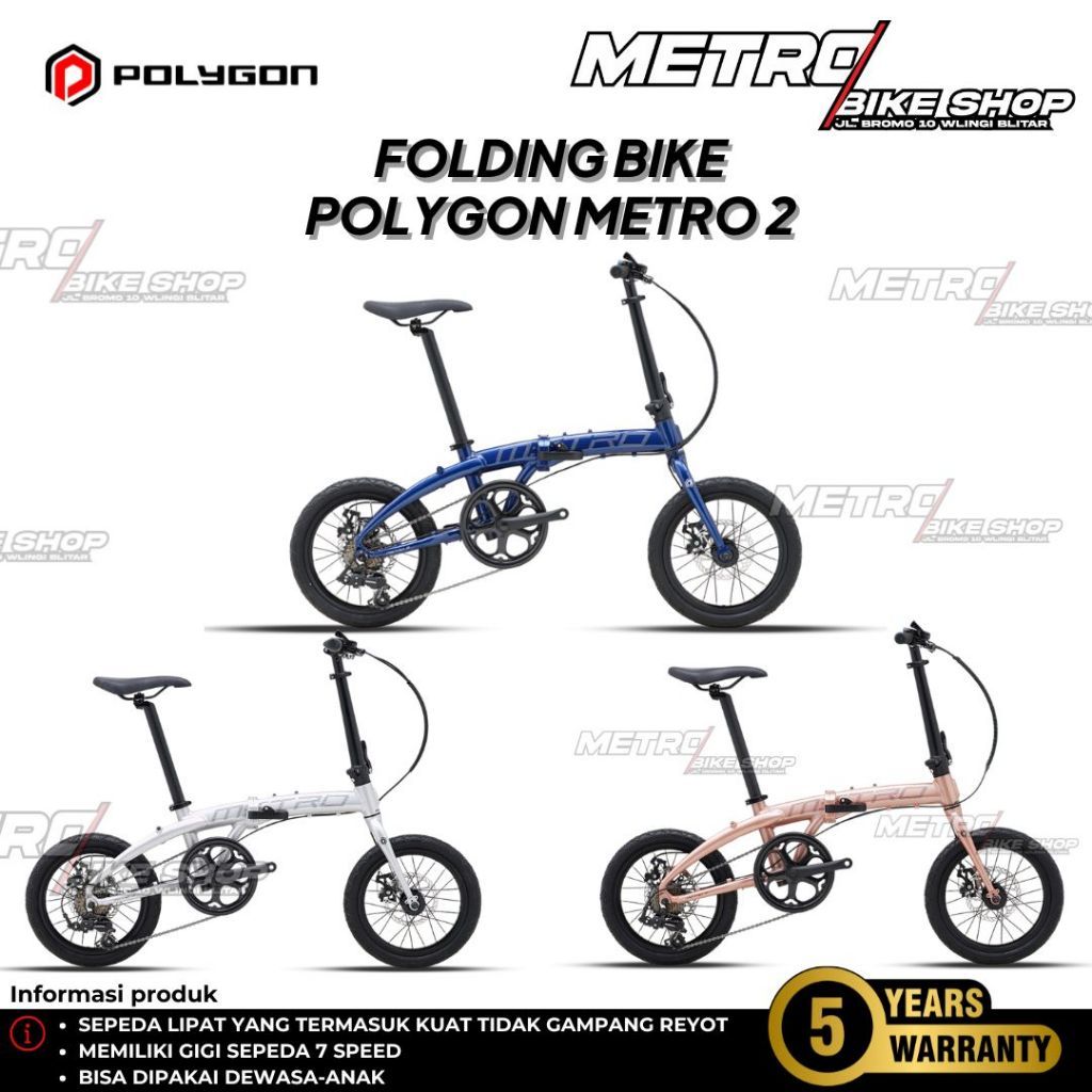 Sepeda lipat Polygon Metro 2 Folding bike 16inch Sepeda lipat anak premium
