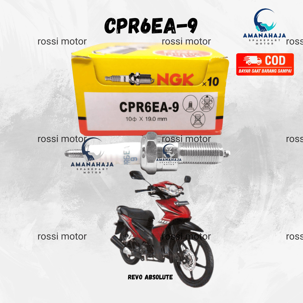 (PAKET 10 PCS) BUSI CPR6EA-9 REVO ABSOLUTE | BUSI ORIGINAL NGK SUKU CADANG SEPEDA MOTOR