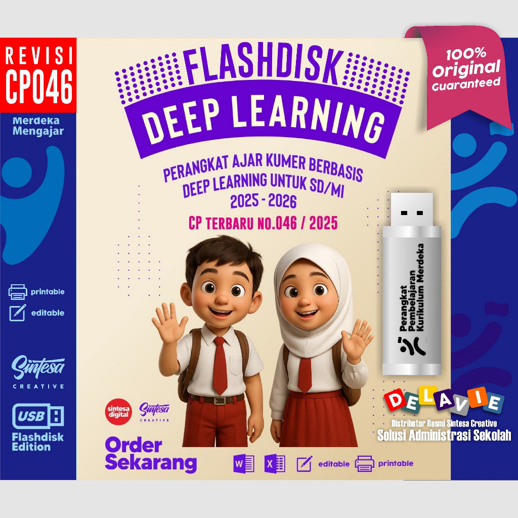 FD (FLASHDISK) RPP MODUL AJAR DEEP LEARNING KURIKULUM MERDEKA CP046 SD/MI KELAS 123456 PAI PJOK BAHA