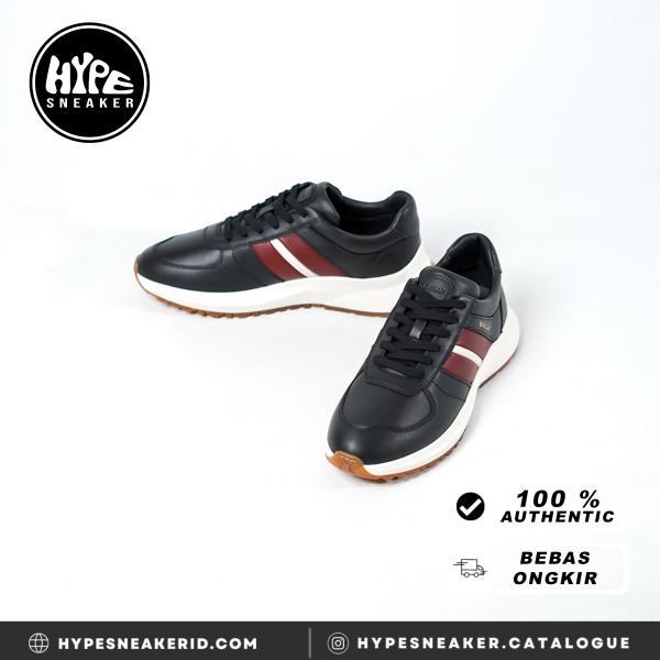 Sepatu BALLY DARSYL LEATHER RED BLACK SNEAKER 100% ORIGINAL - 44