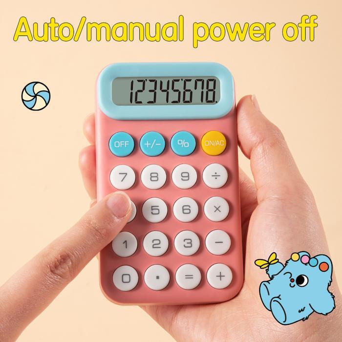 Deli Desktop Calculator / Kalkulator Meja Mini Portable Lucu EM12 - Pink