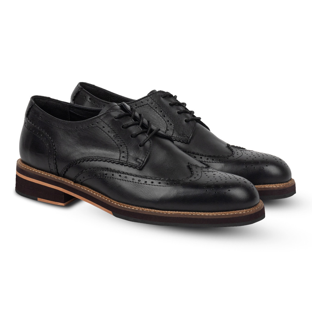 Blake Brogues Black - Nappa Milano - Sepatu Pria
