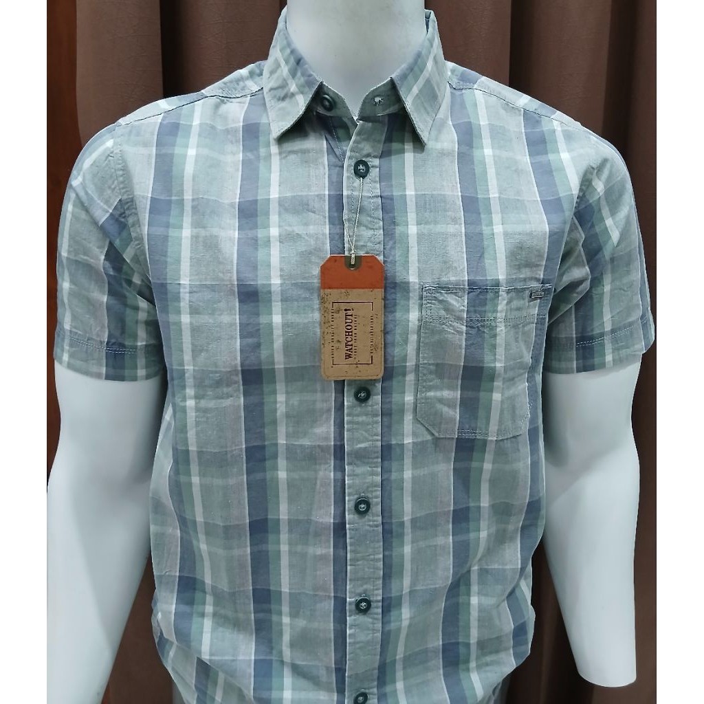 Promo Terbatass Kemeja Pria Watchout Original Katun Kotak-Kotak S-2XL