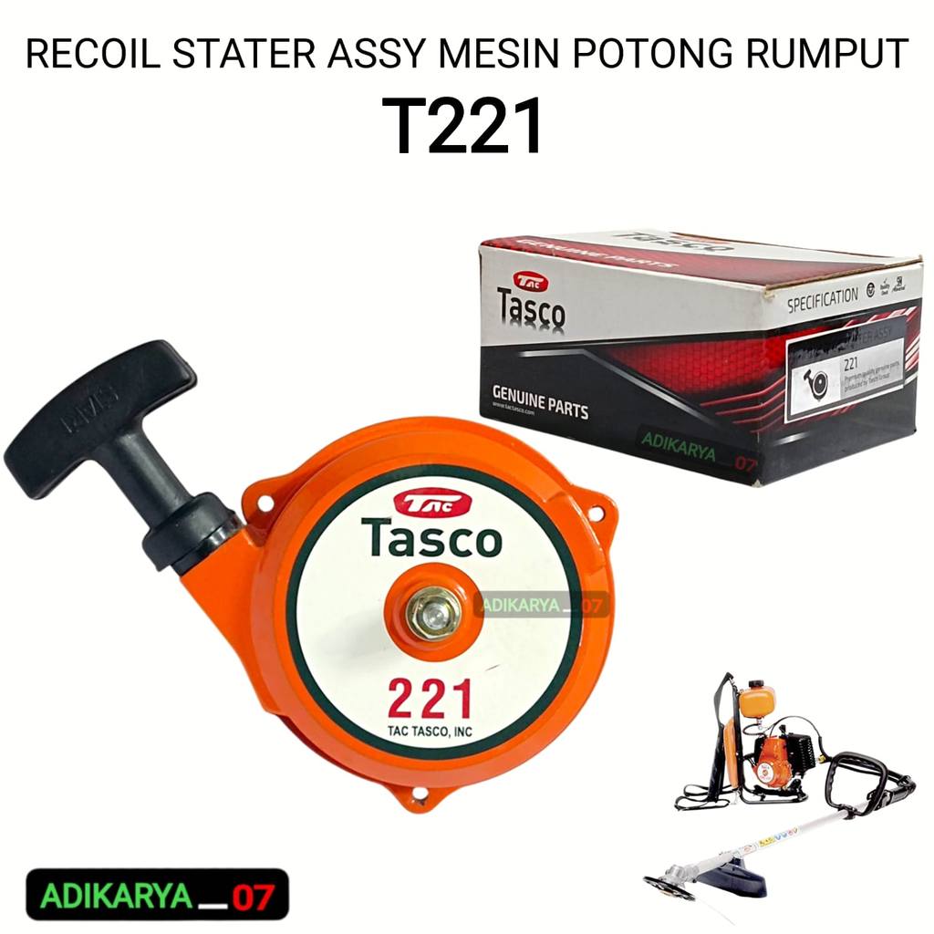 Recoil stater starter mesin potong rumput 221 recoil starter tarikan engkol mesin potong rumput T221