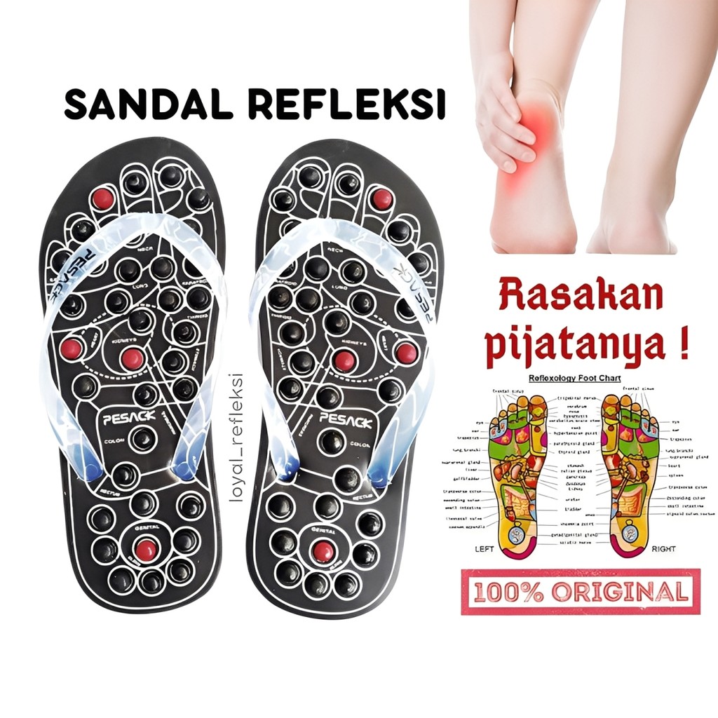 SANDAL JEPIT REPLEKSI KESEHATAN SANDAL REMATIK SANDAL MODIS AKUPUNTUR LANSIA OLAHRAGA SANTAI PAGI