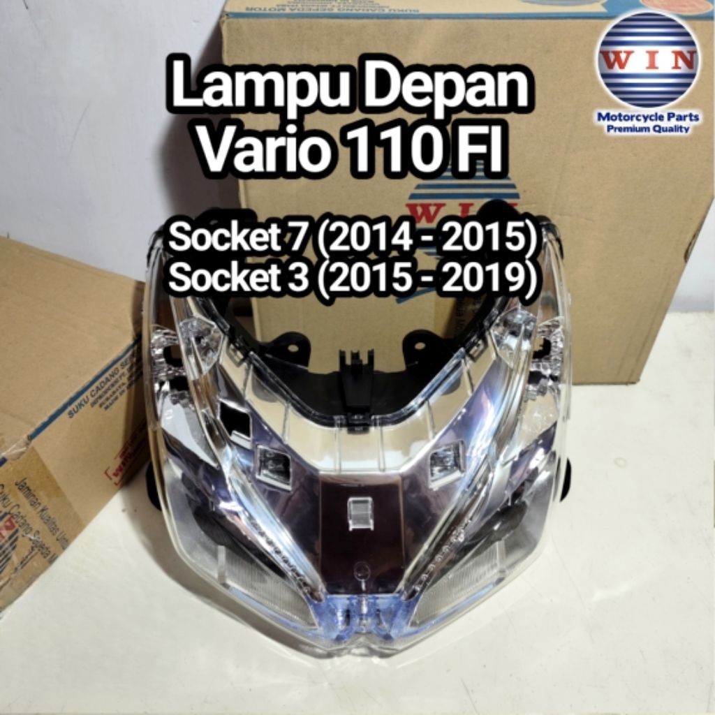 Reflektor Lampu Depan / Headlamp Honda VARIO 110 FI / VARIO FI ESP LED 3 Socket & 7 Socket Merk WIN