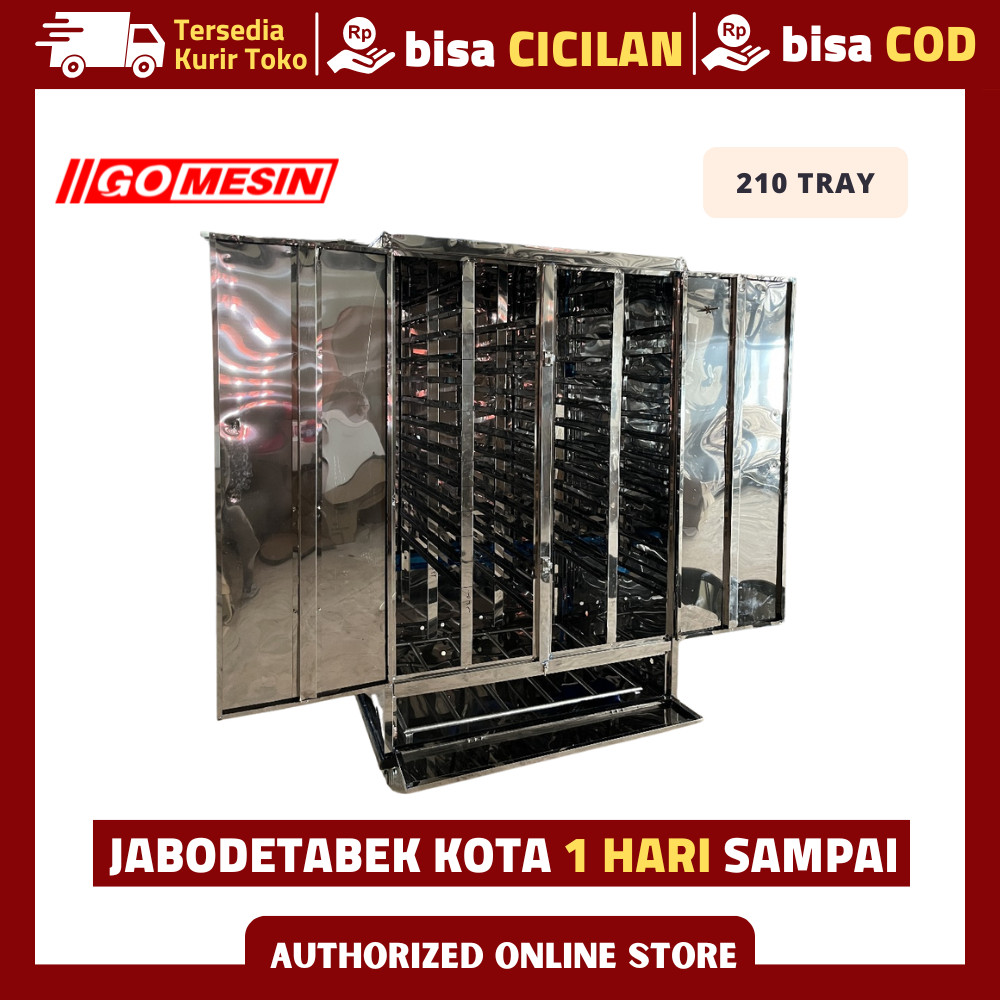 Mesin Pengering Ompreng 210 Tray - Pengering Ompreng MBG Stainless 210 Tray