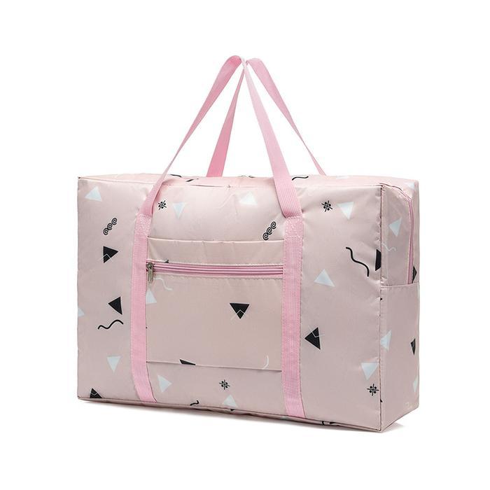 safitri_nik21 | Tas Travel Bag Lipat Import - Pink Segitiga