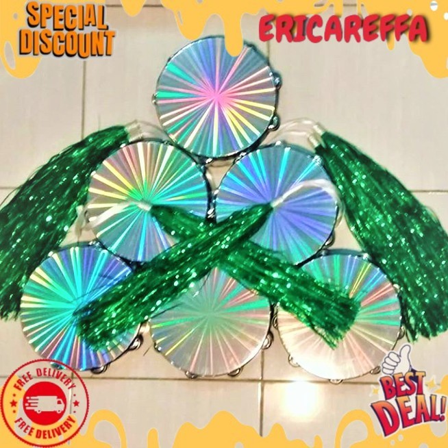Tassel Tamborin Metalik Rumbai Pita Tamborin Alat Tari Tasel Untuk Props Penari Tamborine Gereja TER