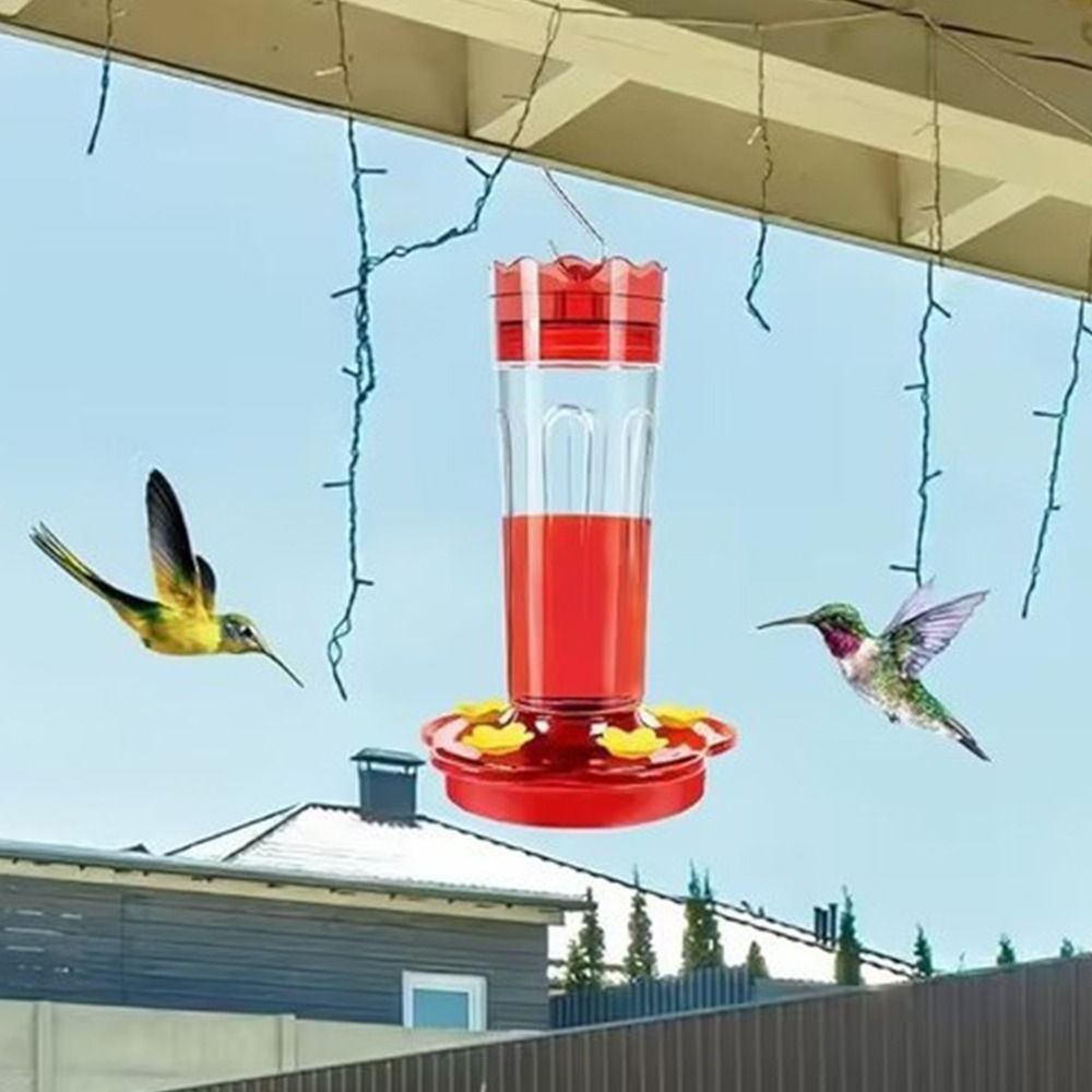 Bird Feeding Station Plastic Bird Feeder Flower Shape Practical Hummingbird Feeder Hanging Hummingbi