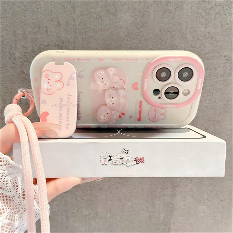 BIG PROMO 3D Premium Kelinci Cermin Casing HP Untuk Vivo Y17S Y03 Y28 Y18 Y12S Y15S Y12 Y20 Y27S Y30