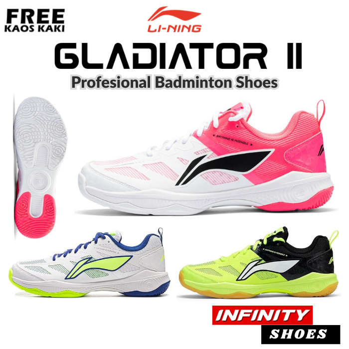 Lining GLADIATOR II ( AYTV017 ) Profesional Badminton Shoes - Sepatu Badminton Original LINING