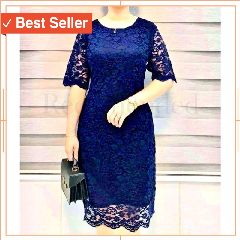 Terbaru Keren / Dress Brokat Full Furing Dress Brokat Slim Dress Natal Midi Dress