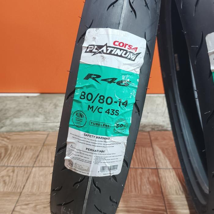 BAN SOFT COMPOUND MOTOR MATIC CORSA 80/80-14 & 90/80-14 R46 TUBELESS BEAT, VARIO,MIO - 80/80-14