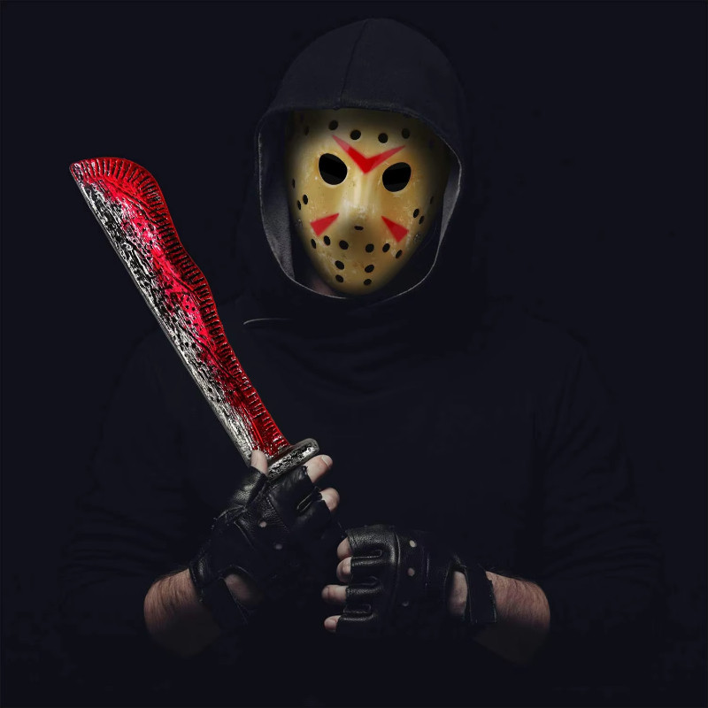 Realistic Friday The 13th Jason Voorhees Hockey Mask - Iconic Horror Movie Mask for Adult Men, Suita