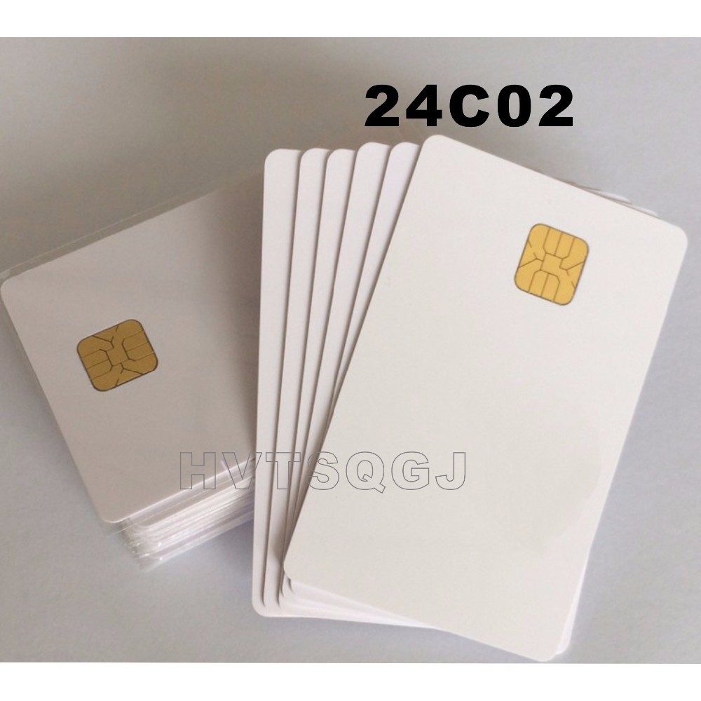 10pcslot Free shipping Customized size PVC RFID blank bank card with 24C16 chip smart card