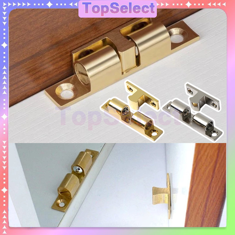 Jepit Udang Keces Kuningan Kecil Pintu Kabinet Lemari Twin Ball Catch Pengunci Pintu Lemari