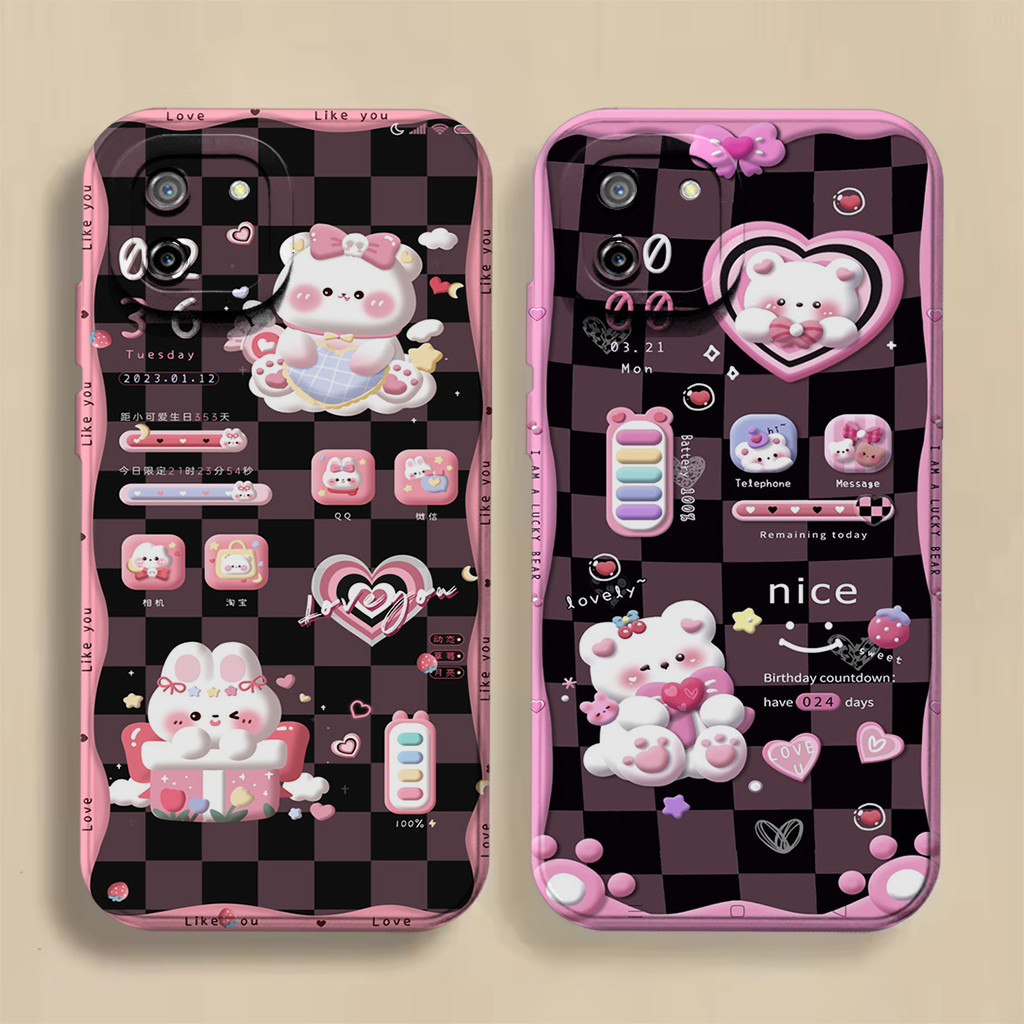 Realme C11 2020 C11 22021 C12 C15 C20 C25 C33 Softcase Custom - Motif B3ar Hitam - Case Hp - Fashion