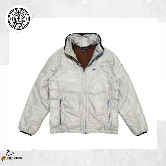 Windbreaker Puffer Sherpa Harington Hoodie Jacket IBS Jeans Silver Brown Color Vintage L