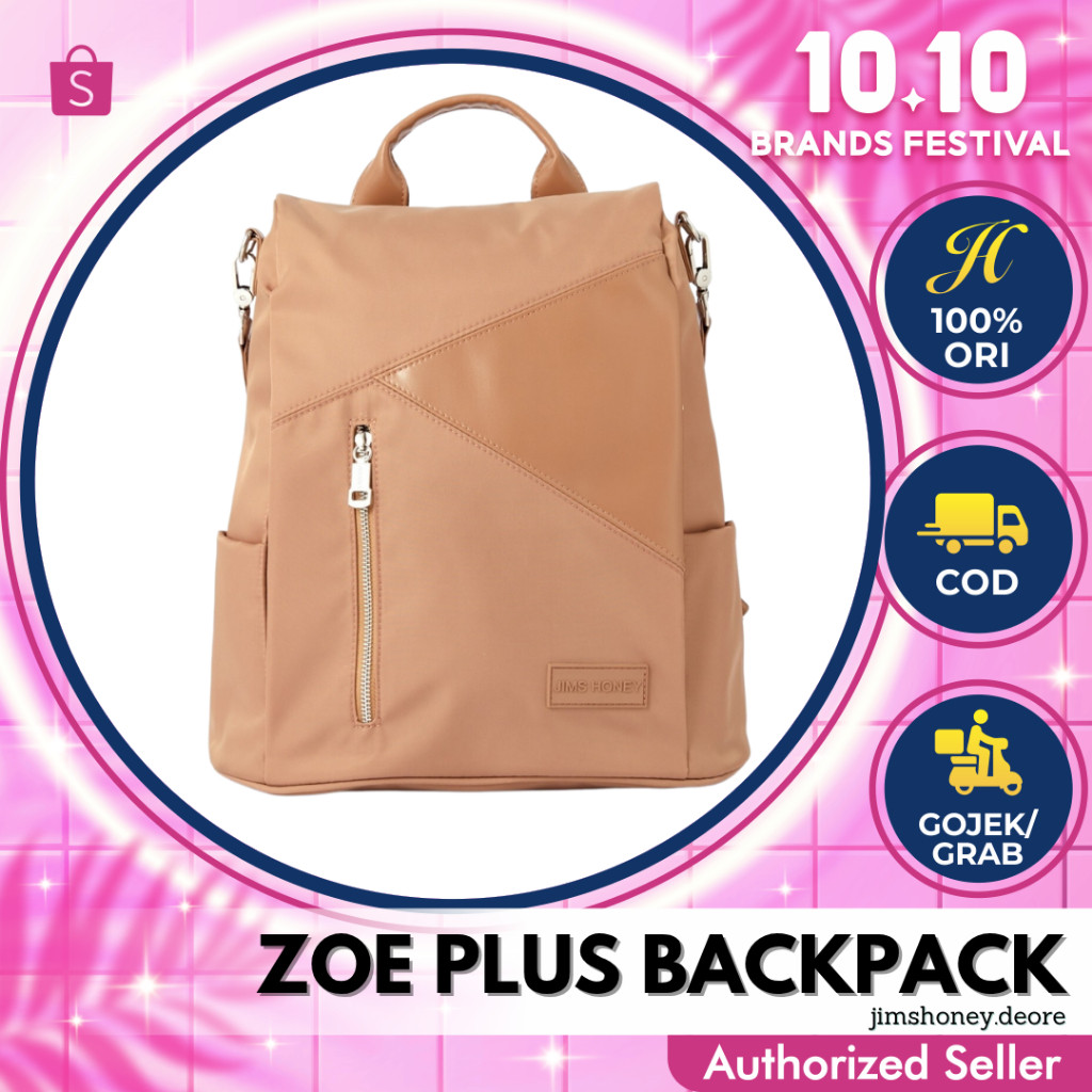 [Revoona] Jims Honey Zoe Backpack Tas Tote Ransel Sekolah Anti-Air Cewek Wanita Fashion Jimshoney