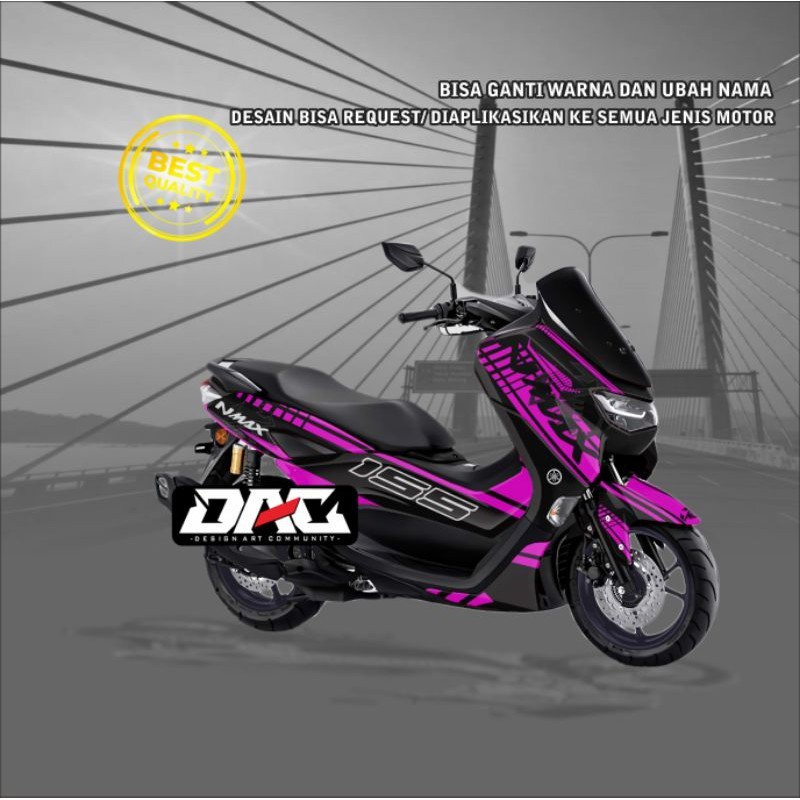 Stiker Motor Sticker Decal full body NMAX grafis ungu Murah Berkwalitas