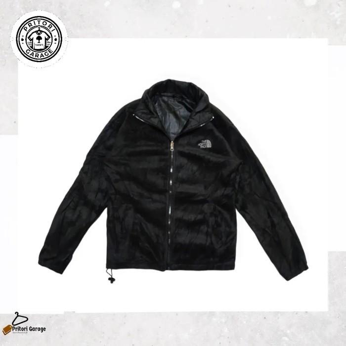 Reversible Windbreaker Puffer Sherpa Wool Jacket The North Face Black Color Vintage M