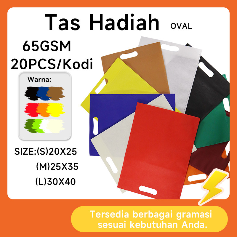 Goodie Bag Spunbond Oval 20x25 25x35 30x40 - Pack 20PCS - 65GSM Tebal