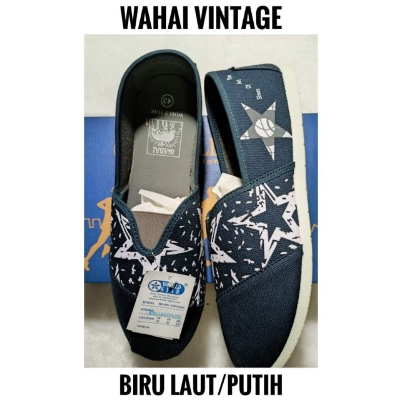 Gaya Outfit Sepatu Wahai / World Star Pria Casual / Slip On
