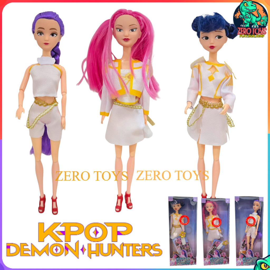 Boneka Kpop Demon Hunter Rumi Mira Zoey Edisi Putih Golden Outfit Style