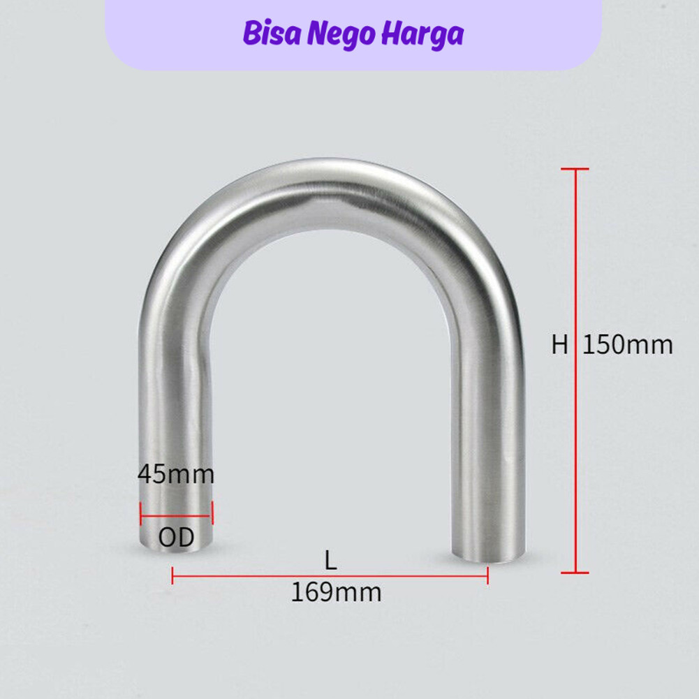 KKC 304 Stainless Steel Elbow 180 Degree U-shape Elbow Exhaust Pipe Polishing Automatic Welding 19mm