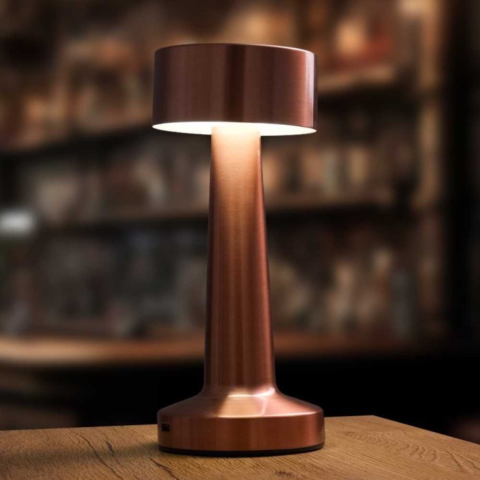 Lampu Meja Portable USB Baterai Rechargeable - Meja Hias Touch LED Minimalis Rose Gold Belajar Kerja