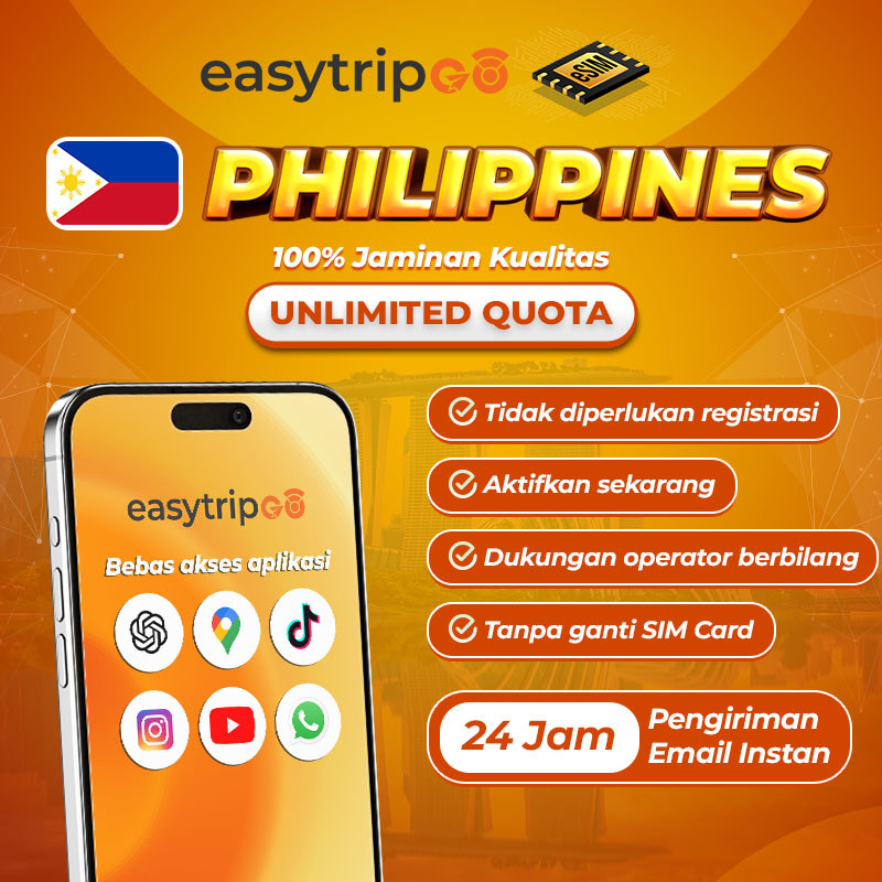 Easytripgo eSIM Philippines Dual Network Unlimited Kuota Internet | eSIM Travel Philippines Kuota | 