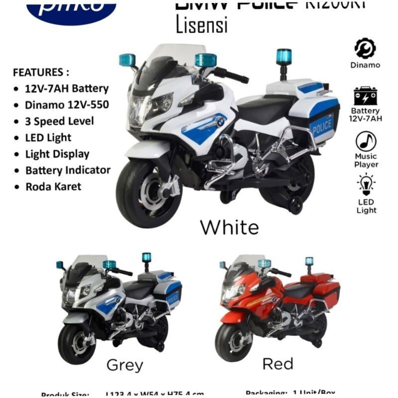 Motor Aki BMW Polisi mainan