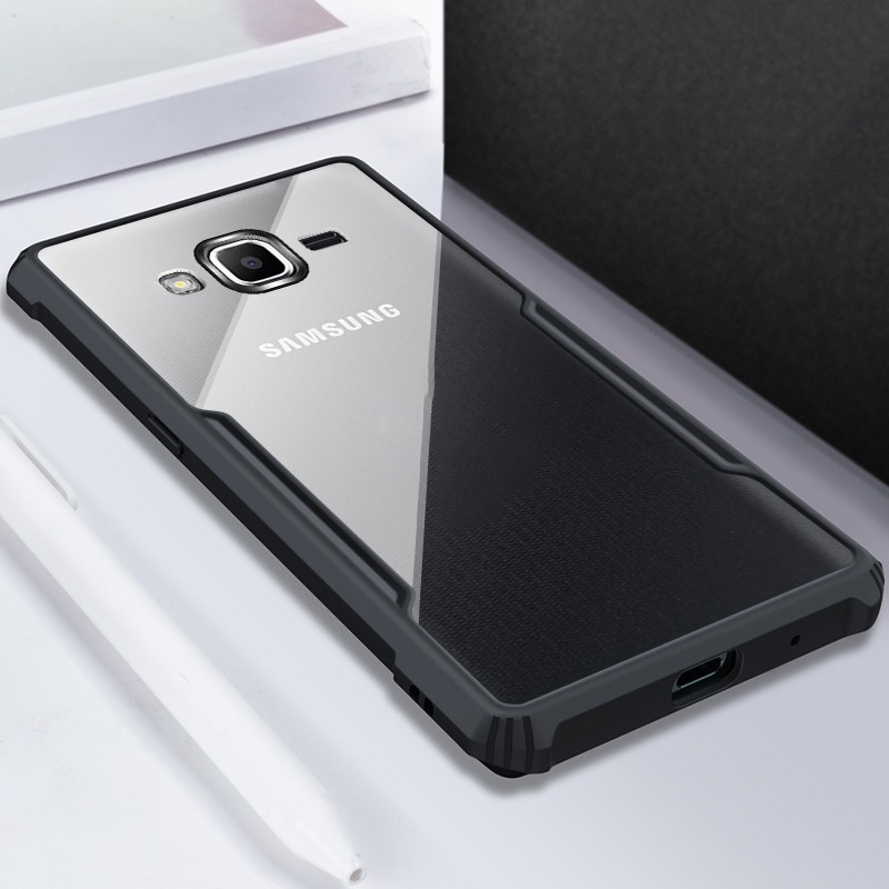 CASE SAMSUNG J2 / J2 CORE / J2 PRO / J2 PRIME CASE TRANSPARAN CLEAR FUSION ANTI SHOCKPROOF BLACK