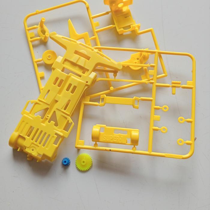 REP TAMIYA CHASSIS SUPER 1 JAPAN / CHU KIN + GEARBOX SET - Kuning by Mixmaxtoys
